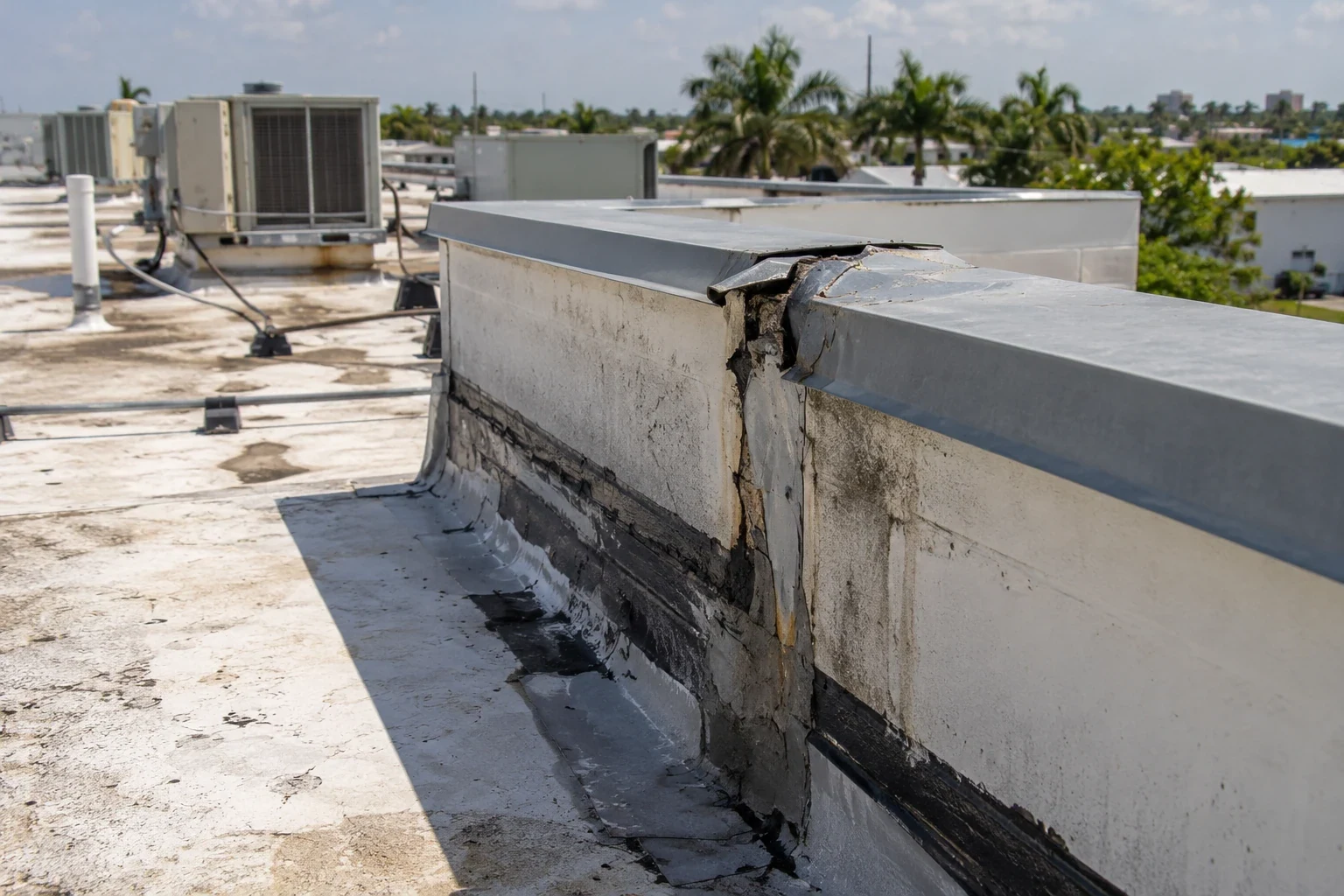 Commercial Roof Flashing Failure Repair in Pearland, TX Commercial Roof Flashing Failure Repair in Pearland, TX