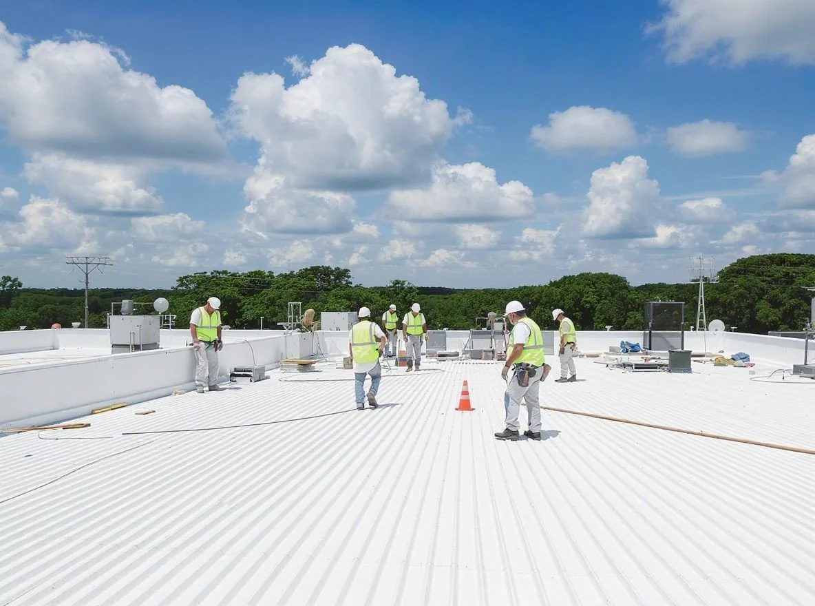 Commercial Roof Seam Failure Repair in Pearland, TX Commercial Roof Seam Failure Repair in Pearland, TX